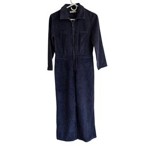 Usisi Sister Blue Corduroy Front Zip Jumpsuit, Size S